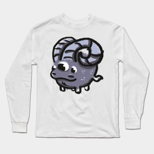 Three-Eyed Ram Doodle Monster Long Sleeve T-Shirt